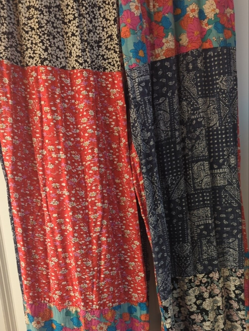 NATURAL LIFE Patchwork Wide-Leg Pants in Multicolor Floral - Picture 5 of 6